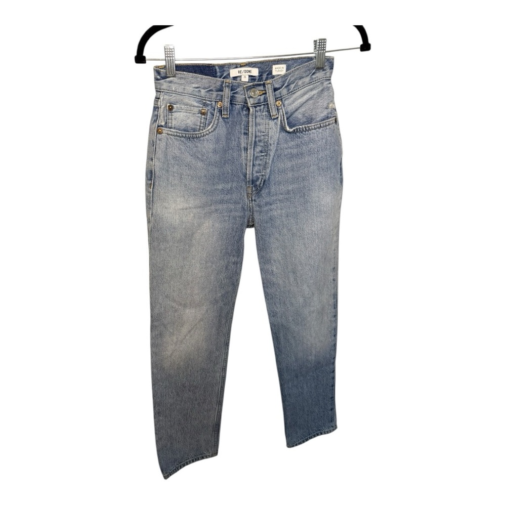 Re/Done Women’s Light Blue Straight Jeans Button fly cotton